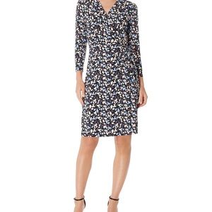 ANNE KLEIN Printed Faux Wrap Dress